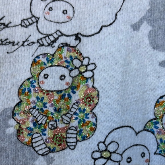 ScoLar Japanese fashion top with glitter details and sheep design. Ladies small. - Picture 3 of 8